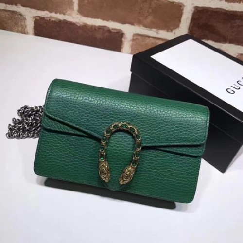 Gucci Dionysus kožená super mini kabelka 476432 zelená
