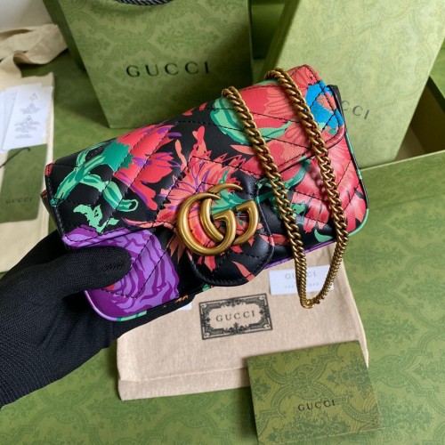 Gucci Dionysus kožená super mini kabelka 476433 černá květina