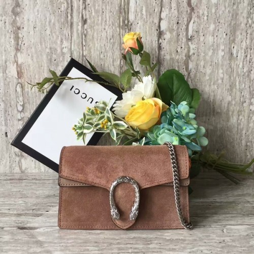 Gucci Dionysus semišová kožená mini kabelka přes rameno 476432C velbloudí