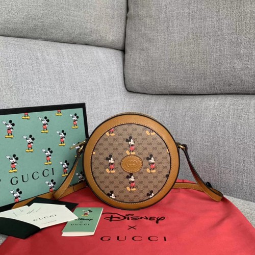 Malá kabelka přes rameno Gucci Disney x Mickey Mouse 603938 Hnědá