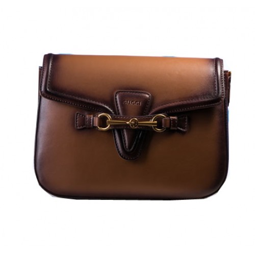 Gucci Emily Nappa kožená kabelka přes rameno 370835 pšenice