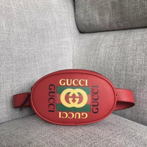Kožená kabelka Gucci GG Calfskin 476434 červená