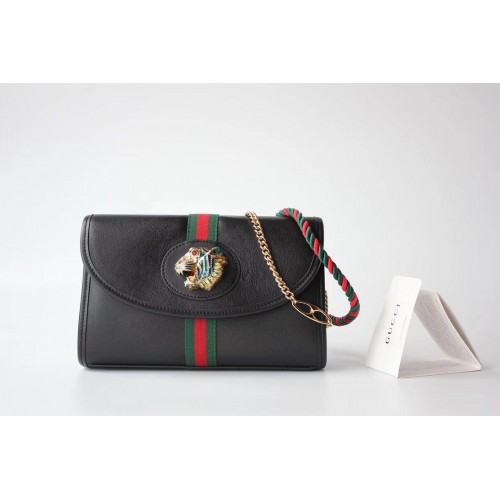 Kožená kabelka přes rameno Gucci GG 570145 černá