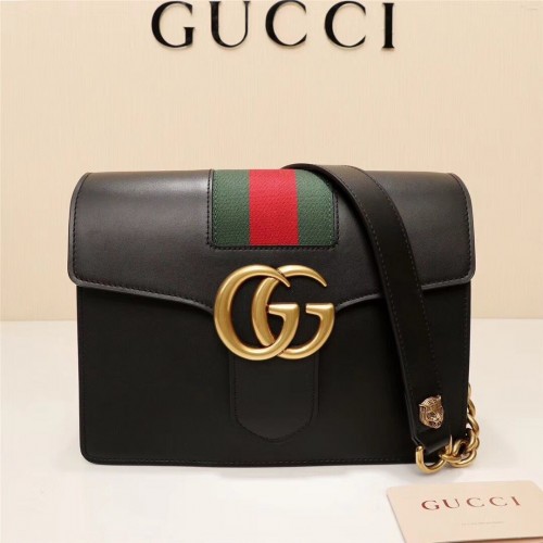 Gucci GG Marmont kožená taška přes rameno 476468 černá