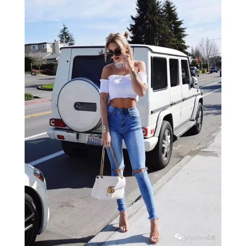 Taška přes rameno Gucci GG Marmont Matelasse 443496 OffWhite