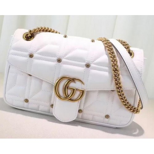 Gucci GG Marmont Matelasse ramenní taška 443497 bílá