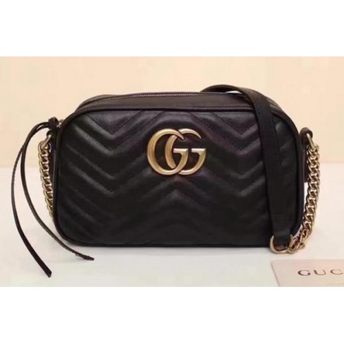 Kabelka přes rameno Gucci GG Marmont Matelasse 447632 Černá