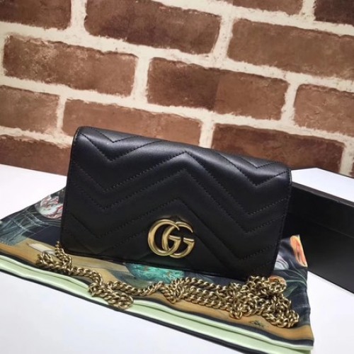 Gucci GG Marmont Matelasse mini kabelka 448426 černá