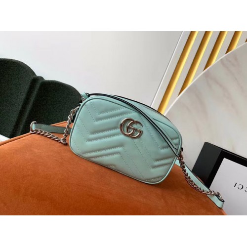 Gucci GG Marmont Matelasse malá kabelka přes rameno 447632 pastelově zelená