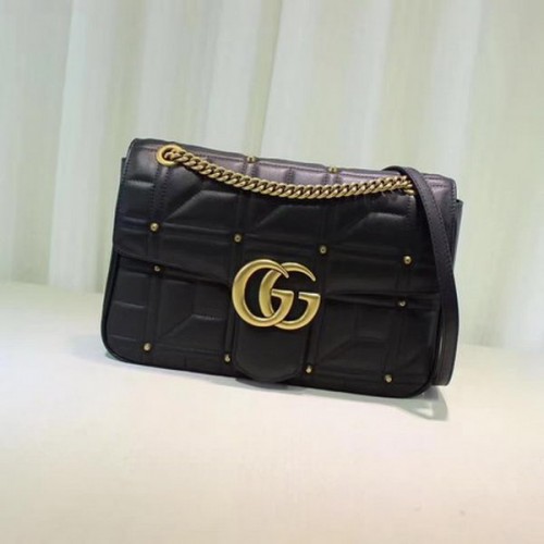 Gucci GG Marmont Mmatelasse ramenní taška 443496 černá