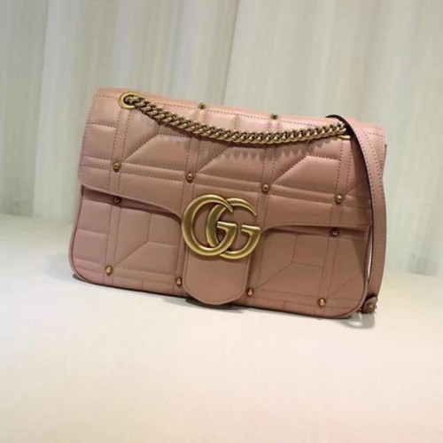 Gucci GG Marmont Mmatelasse ramenní taška 443496 růžová