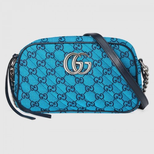 Gucci GG Marmont Multicolor malá kabelka přes rameno 447632 modrá