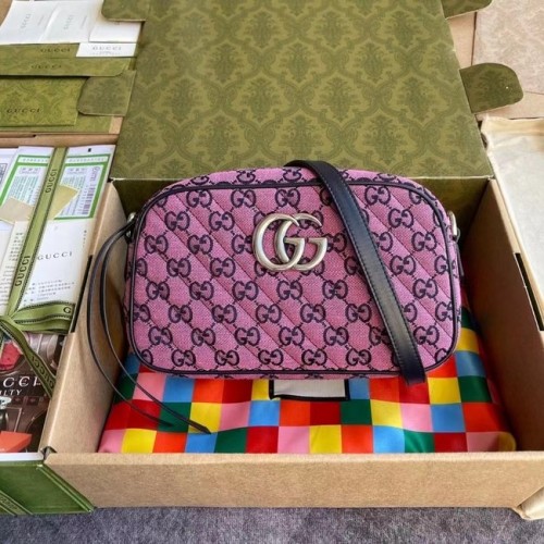 Gucci GG Marmont Multicolor malá kabelka přes rameno 447632 růžová
