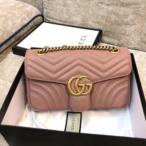 Gucci GG Marmont Originální kožená kabelka přes rameno z matelasse 443497