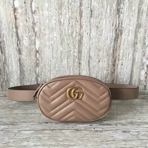 Prošívaná kožená kabelka Gucci GG Marmont 476434 Camel