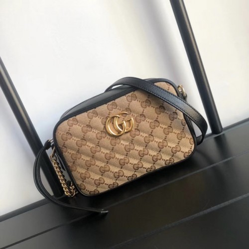Plátěná mini kabelka Gucci GG Marmont 448065 Černá