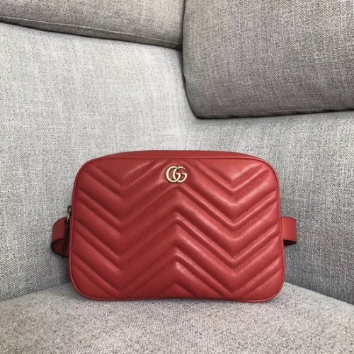 Kabelka Gucci GG Marmont matelasse 523380 červená