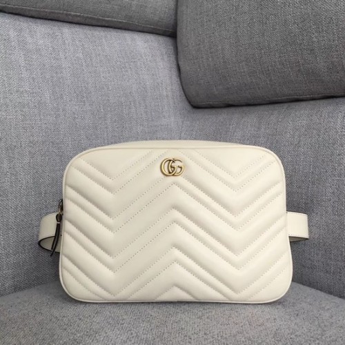 Gucci GG Marmont kabelka přes rameno 523380 bílá