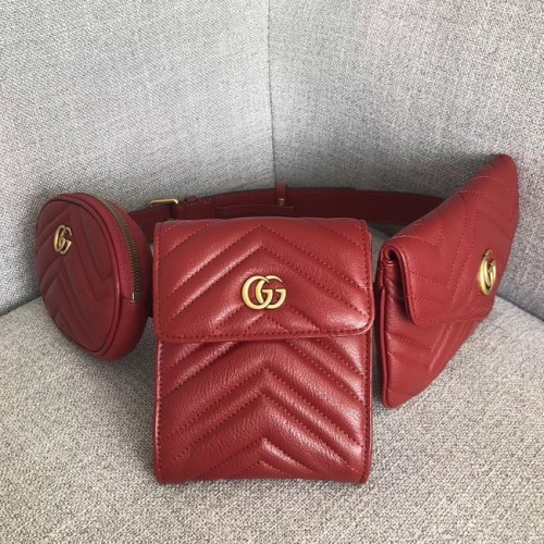 Kabelka Gucci GG Marmont matelasse 524597 červená