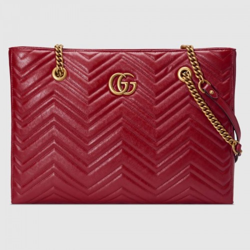 Střední kabelka Gucci GG Marmont matelasse 524578 červená