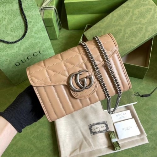 Gucci GG Marmont matelasse mini taška 474575 Rose béžová
