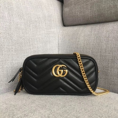 Gucci GG Marmont mini kabelka s řetízkem 546581 černá