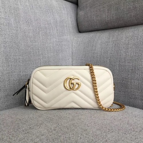 Gucci GG Marmont mini kabelka s řetízkem 546581 bílá