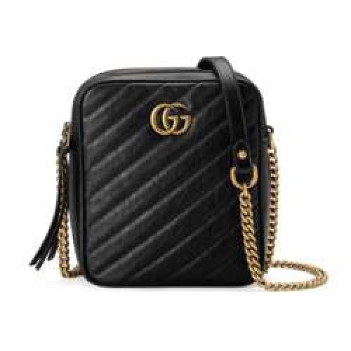 Mini kabelka přes rameno Gucci GG Marmont 550155 ČERNÁ