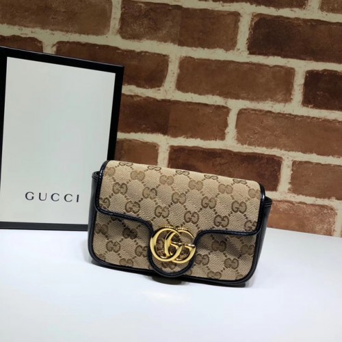 Mini kabelka přes rameno Gucci GG Marmont 574969 černá