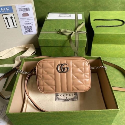 Mini kabelka přes rameno Gucci GG Marmont 634936 růžovo-béžová