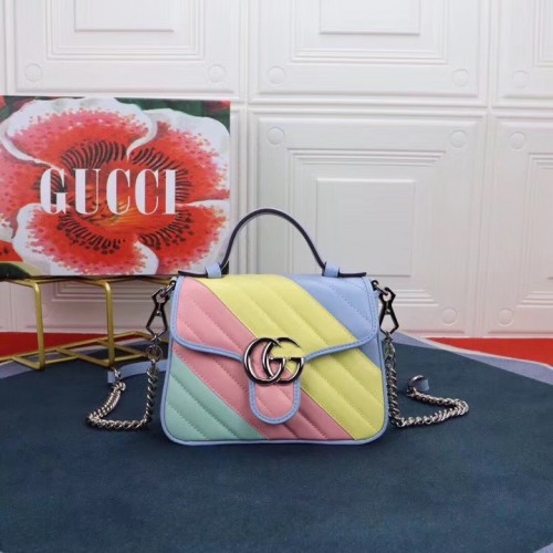 Mini kabelka Gucci GG Marmont s horním uchem 547260 Vícebarevná