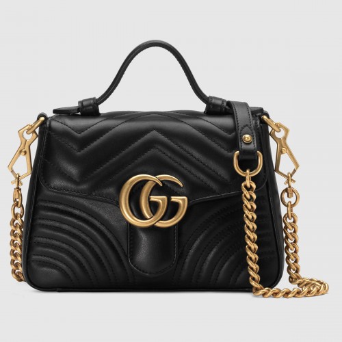 Gucci GG Marmont mini kabelka s horním uchem 547260 černá