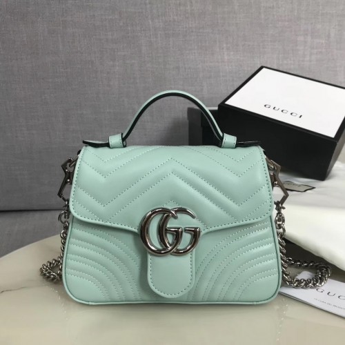 Gucci GG Marmont mini kabelka s horním uchem 547260 světle zelená