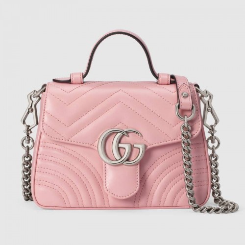 Mini kabelka Gucci GG Marmont s horním uchem 547260 růžová