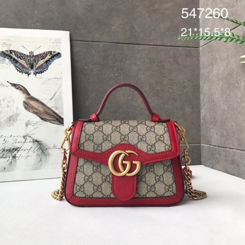Gucci GG Marmont mini kabelka s horním uchem 547260 červená