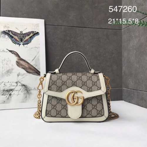 Gucci GG Marmont mini kabelka s horním uchem 547260 bílá