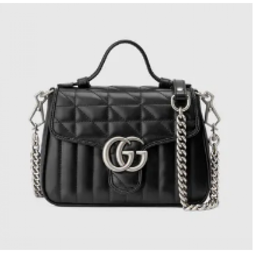 Mini kabelka Gucci GG Marmont s horním uchem 583571 černá
