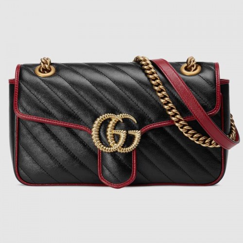 Malá kabelka přes rameno Gucci GG Marmont 443497 černá