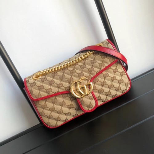 Malá kabelka přes rameno Gucci GG Marmont 443497 červená