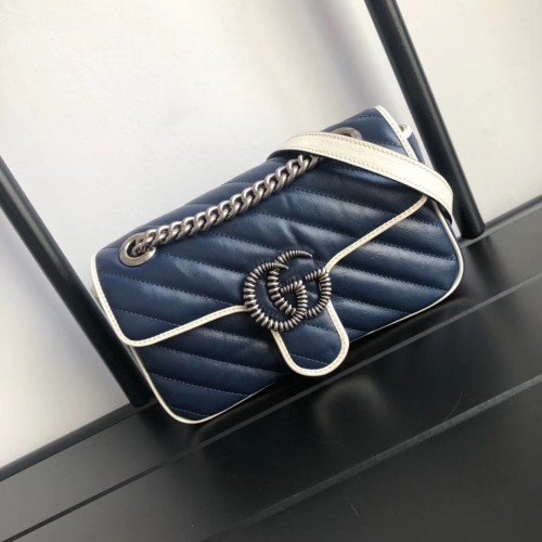 Malá kabelka přes rameno Gucci GG Marmont 446744 Navy