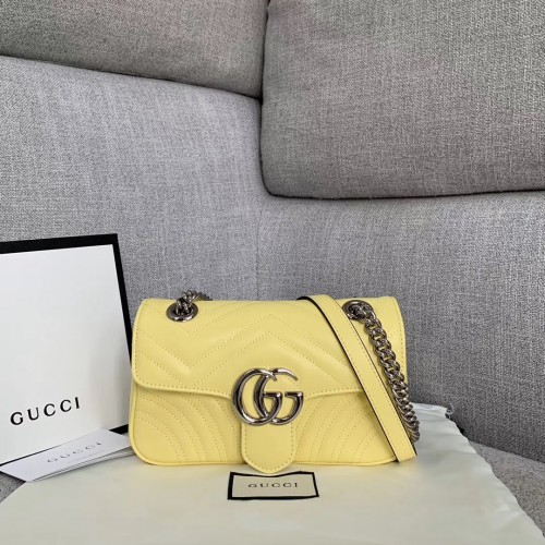 Malá kabelka přes rameno Gucci GG Marmont 446744 žlutá