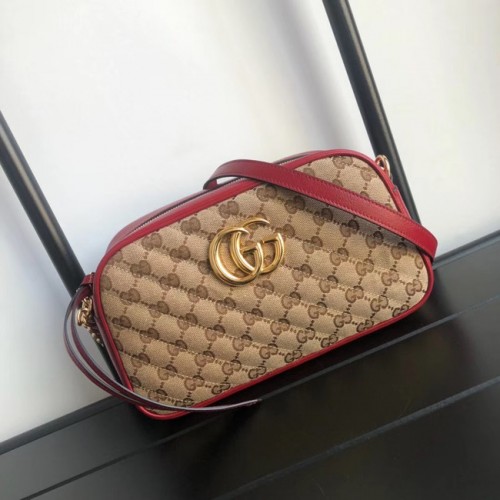 Malá kabelka přes rameno Gucci GG Marmont 447632 červená