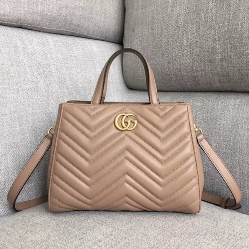 Gucci GG Marmont malá kabelka s horním uchem 448054 tmavě růžová