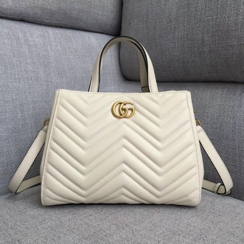 Gucci GG Marmont malá kabelka s horním uchem 448054 bílá