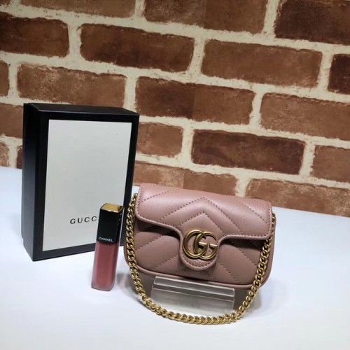 Kabelka Gucci GG Marmont super Clutch 575161 růžová