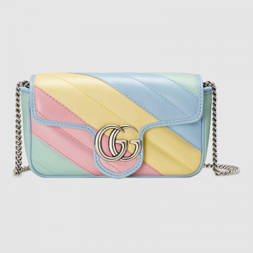 Gucci GG Marmont super mini kabelka 476433 Vícebarevná pastelová