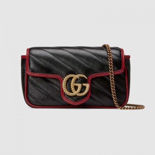 Gucci GG Marmont super mini kabelka 574969 Černá