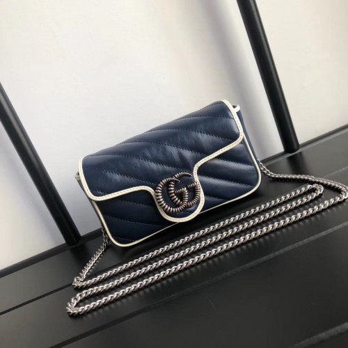 Gucci GG Marmont super mini kabelka 574969 námořnická modrá