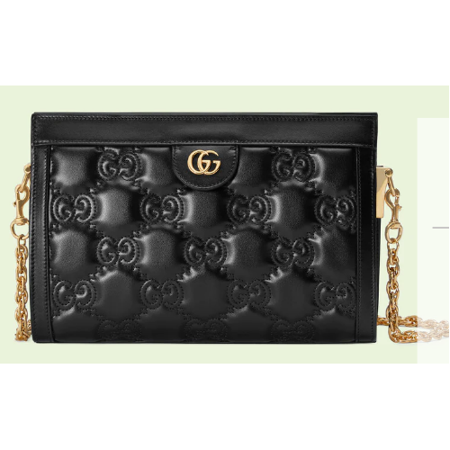 Kožená kabelka přes rameno Gucci GG Matelasse 702200 černá