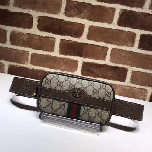 Gucci GG Original GG Kožená kabelka na opasek 519308 hnědá